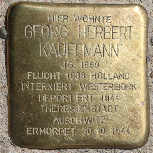 Stolperstein dedicated to Georg Herbert Kauffmann