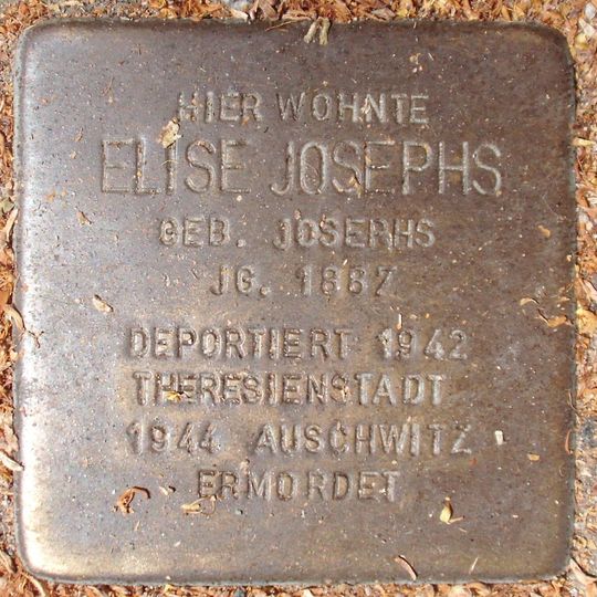 Stolperstein dedicated to Elise Josephs