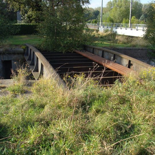 IJzeren spoorbrug van de Hollandsche IJzeren Spoorweg-Maatschappij