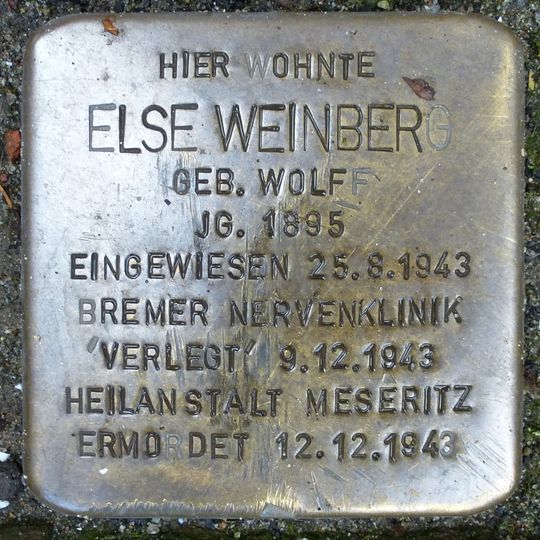 Stolperstein em memória de Else Weinberg