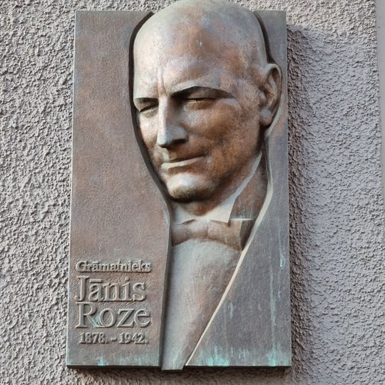 Commemorative plaque to Janis Roze