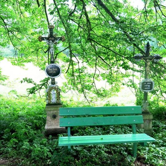 Dva kříže na rozcestí k Stupskému rybníku východně od Třeboně