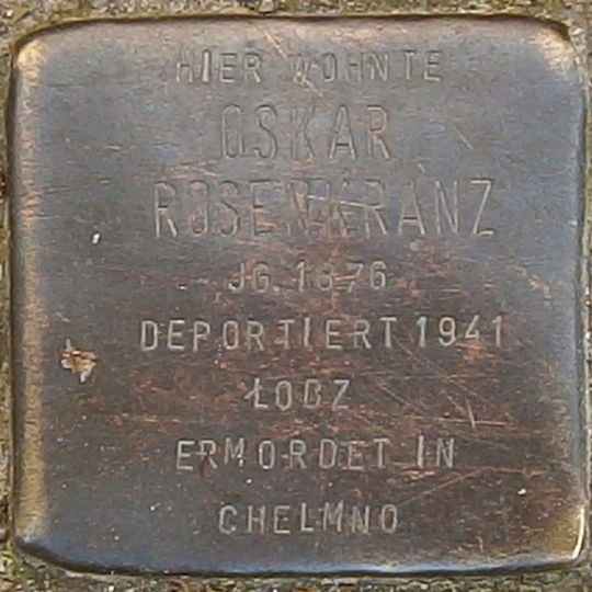 Stolperstein dedicated to Oskar Rosenkranz