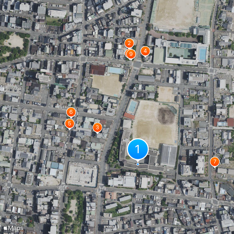 Osaka Prefectural Kozu High School Map