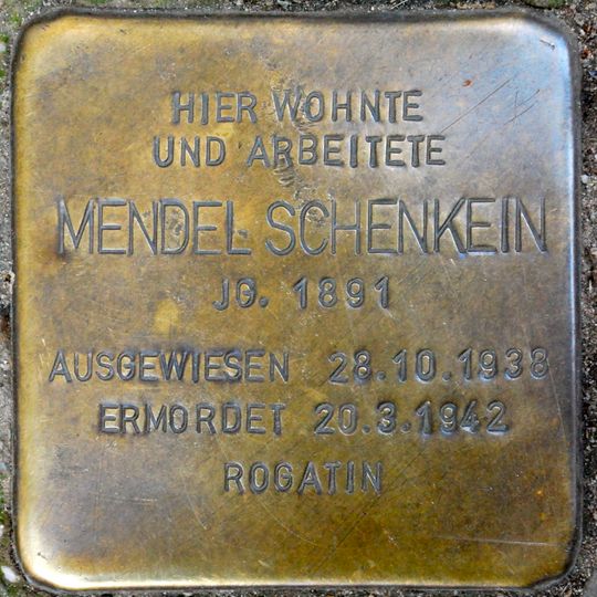 Stolperstein en memoria de Mendel Schenkein