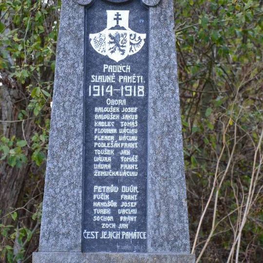 Pomník padlým v Oboře u Hracholusk