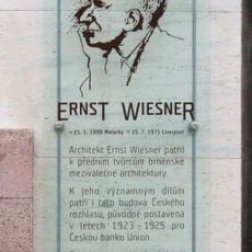 Plaque of Ernst Wiesner in Brno