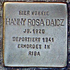 Stolperstein dedicated to Hanny Rosa Daicz