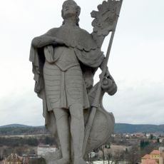 Statue of Saint Wenceslaus on the Cloak Bridge in Český Krumlov