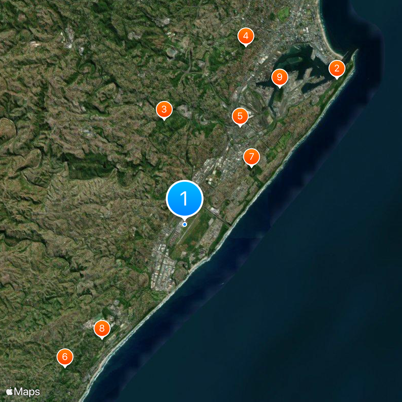 Durban International Airport Map