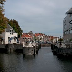 Lock near the municipal storage (Stadsschuur) in Middelburg, the Netherlands
