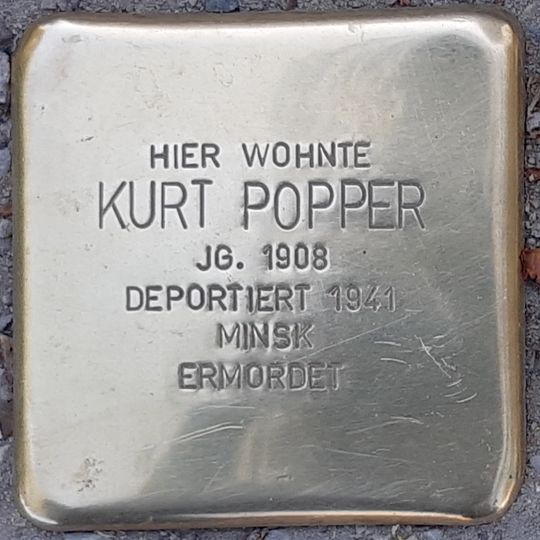 Stolperstein dedicated to Kurt Popper