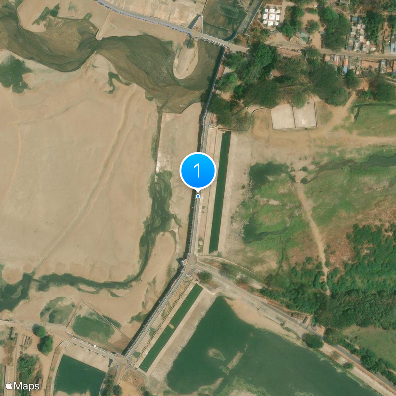 Kallanai Dam Map