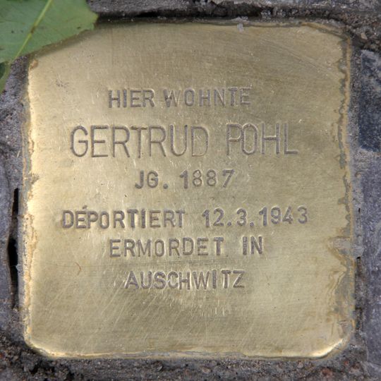 Stolperstein dedicated to Gertrud Pohl