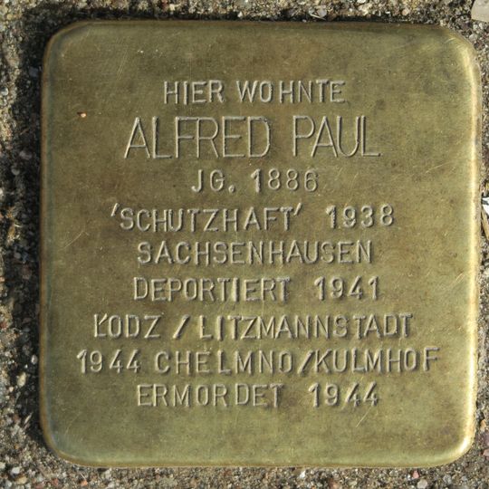 Stolperstein dedicated to Alfred Paul