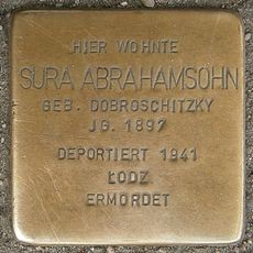 Stolperstein dedicated to Sura Abrahamsohn