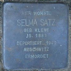 Stolperstein dedicated to Selma Satz