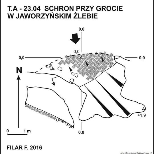 Schron przy Grocie w Jaworzyńskim Żlebie