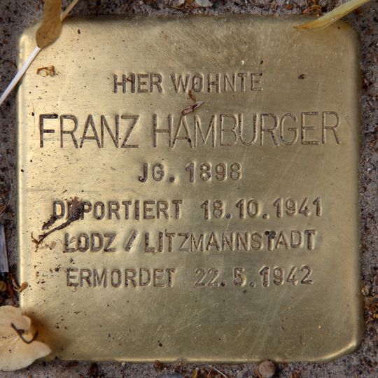 Stolperstein dedicated to Franz Hamburger