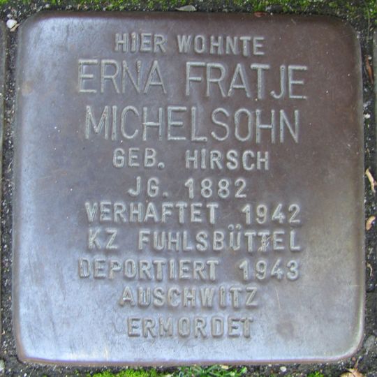 Stolperstein en memoria de Erna Fratje Michelsohn