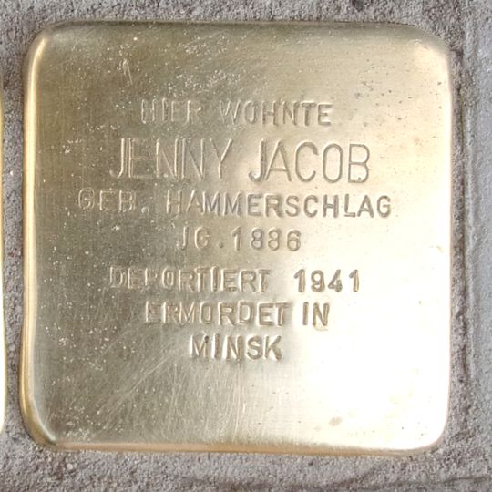 Stolperstein dedicated to Jenny Jacob