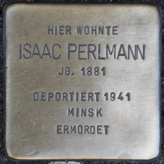 Stolperstein en memoria de Isaac Perlmann