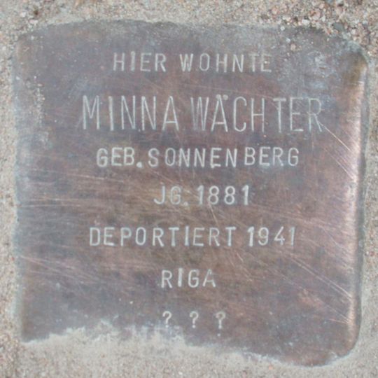Stolperstein en memoria de Minna Wächter