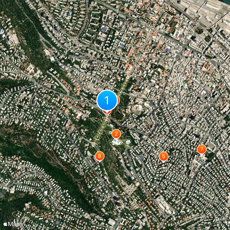 Bahá'í World Centre Map