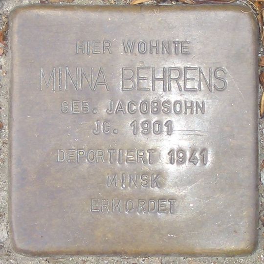 Stolperstein dedicated to Minna Behrens