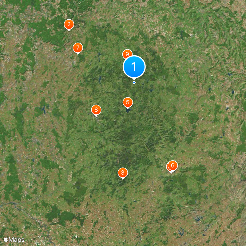 Morvan Regional Natural Park Mapa
