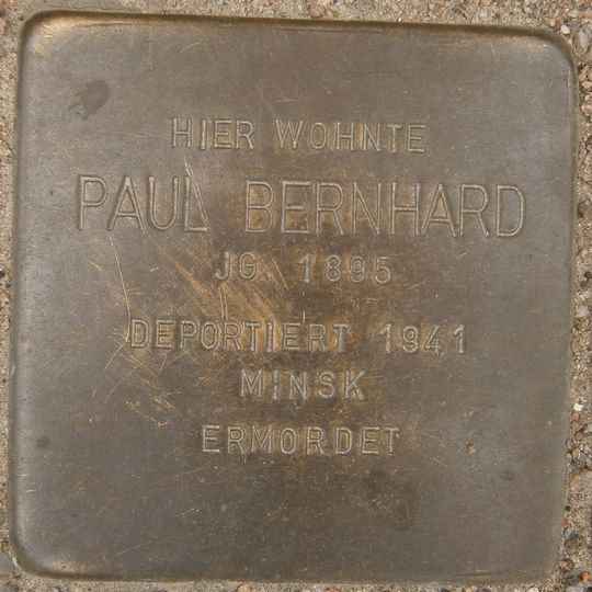 Stolperstein dedicated to Paul Bernhard