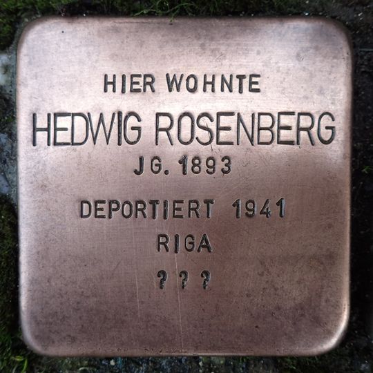 Stolperstein en memoria de Hedwig Rosenberg