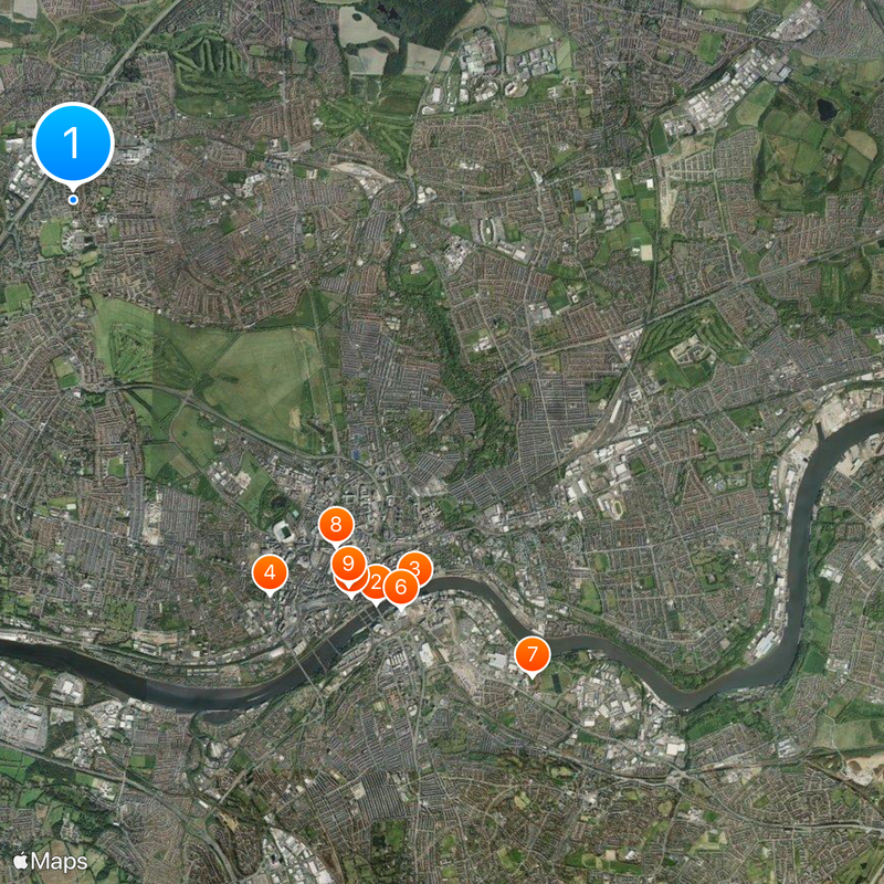 Newcastle upon Tyne Carte