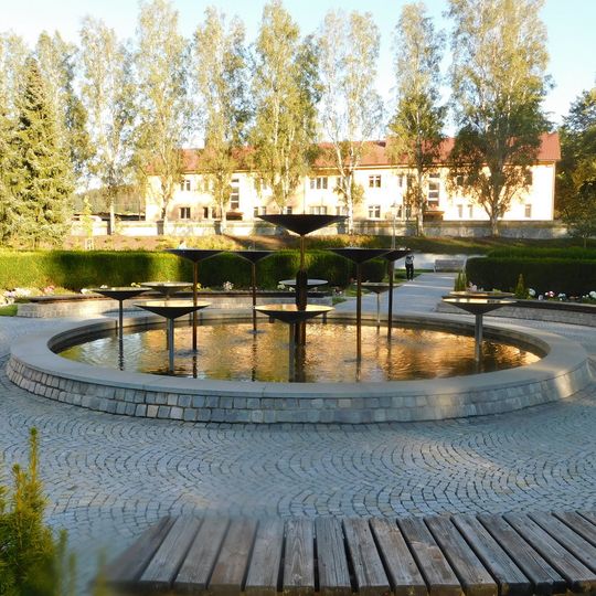 Fontána na hřbitově v Humpolci