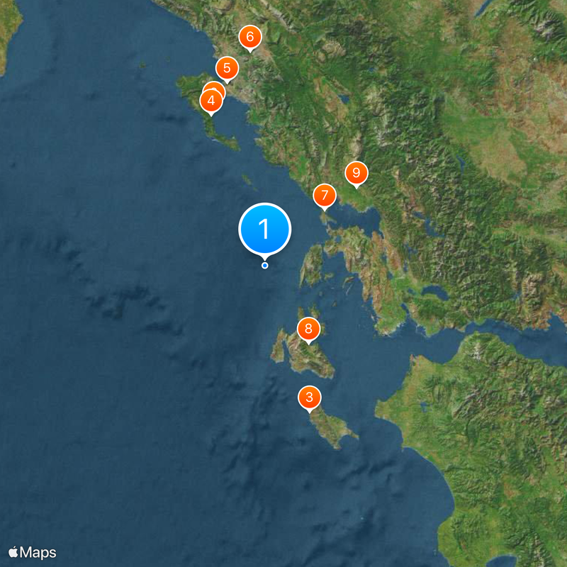 Ionische eilanden Kaart