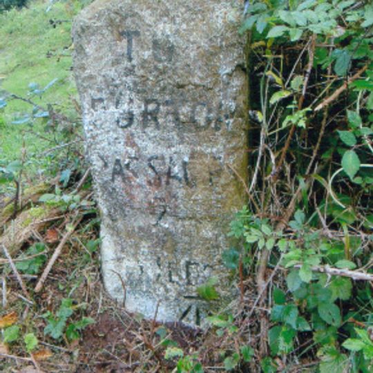 Milestone, near telephone box