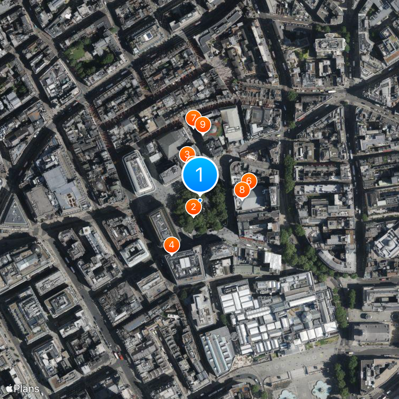 Mr Bean statue at Leicester Square Mappa