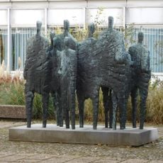 People pass each other