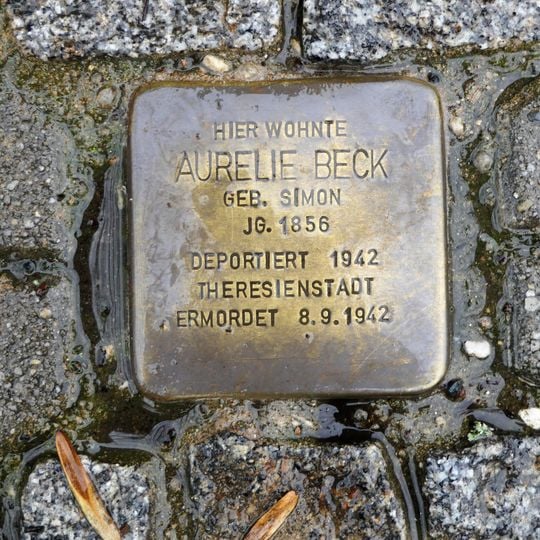Stolperstein dedicated to Aurelie Beck