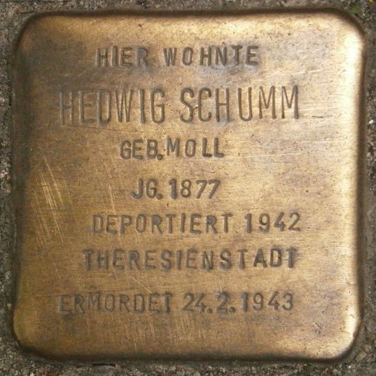 Stolperstein en memoria de Hedwig Schumm