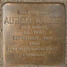 Stolperstein dedicated to Alfriede Wagener