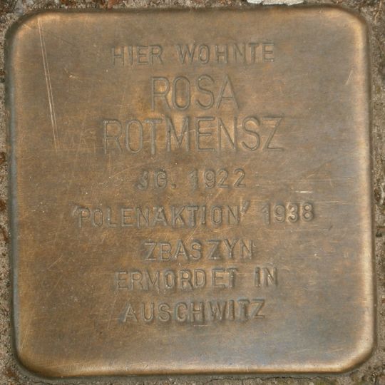 Stolperstein en memoria de Rosa Rotmensz