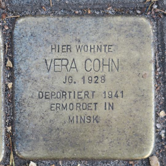 Stolperstein dedicated to Vera Cohn