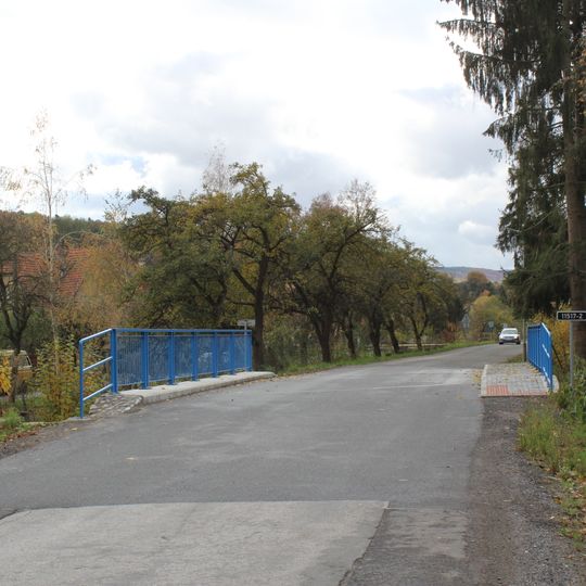 Bridge of Třebaňská street over the Bělečský potok in Zadní Třebaň