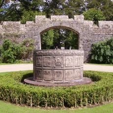 Lead cistern in the east forecourt of St Fagans Castle