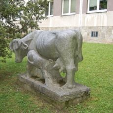 Natursteinplastik Kuh und Kalb