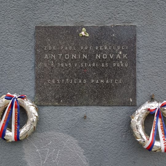 Antonín Novák memorial plaque