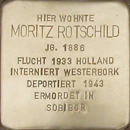 Stolperstein dedicated to Moritz Rotschild
