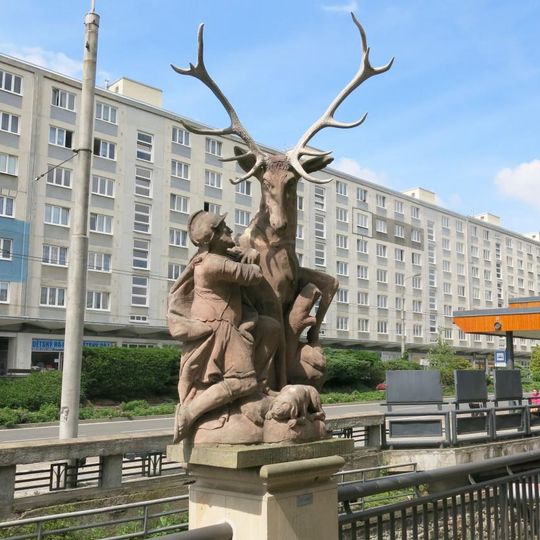 Socha svatého Huberta u Chomutovky v Chomutově