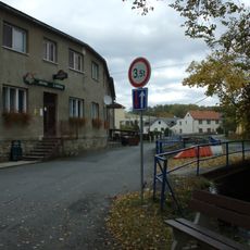 Most přes Gručovku v Lukavci před hostincem U Jindřicha